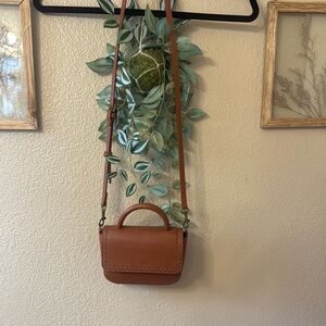 Universal Thread Brown Mini Bag with Structured Design